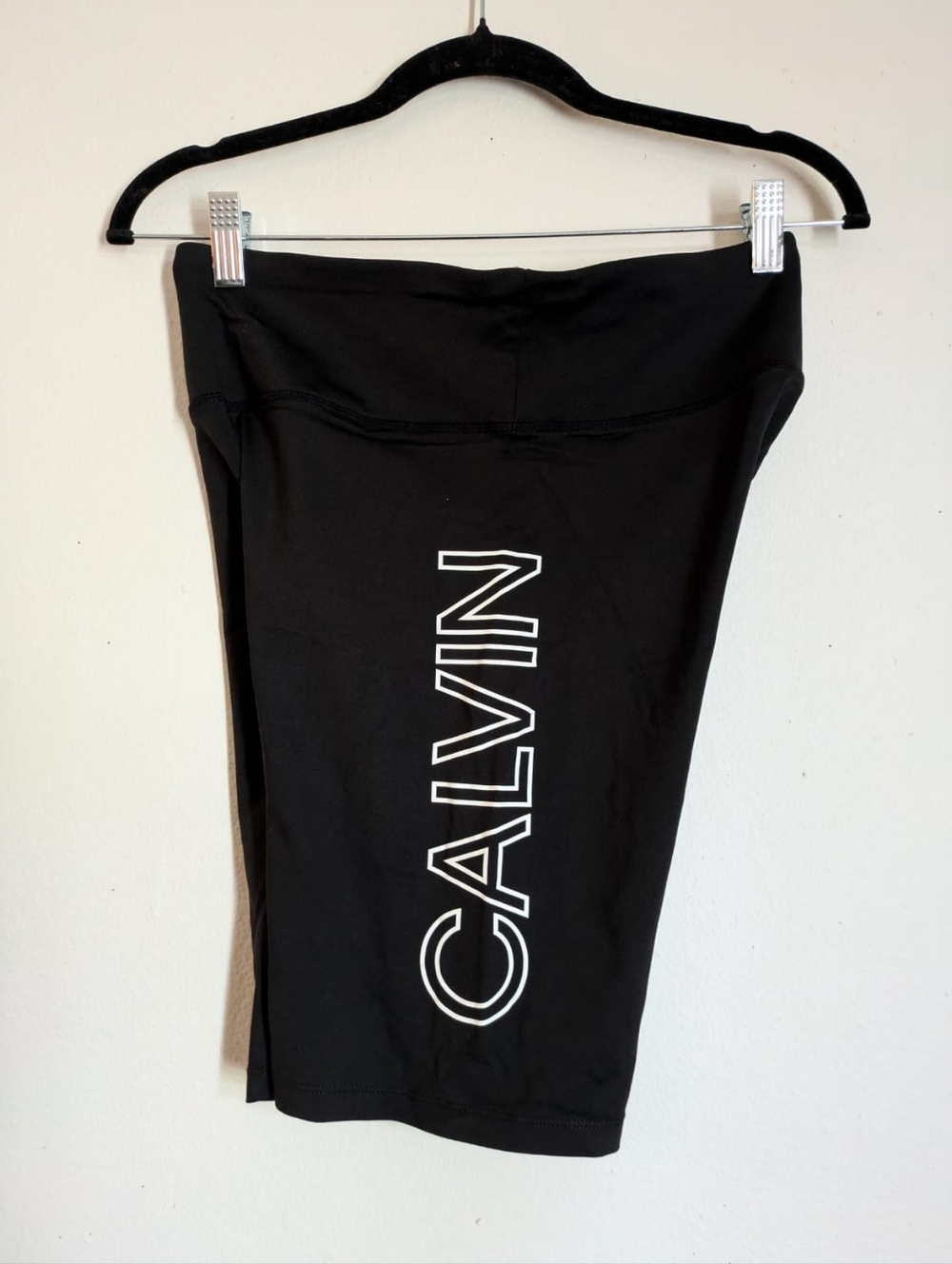 Calvin Klein Performance Logo Biker Shorts - Black/White - Size Large